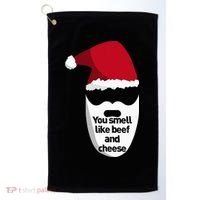 Inappropriate Christmas You Smell Like Beef And Cheese Elf Golf Towel thumb 0