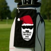 Inappropriate Christmas You Smell Like Beef And Cheese Elf Golf Towel thumb 2