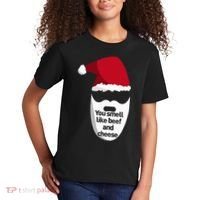 Inappropriate Christmas You Smell Like Beef And Cheese Elf Kids T-Shirt thumb 2