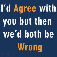 I'd Agree With You But The We'd Both Be Wrong Button thumb 1