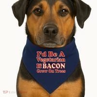 Id Be A Vegetarian If Bacon Grew On Trees USA-Made Doggie Bandana thumb 1