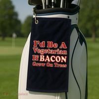 Id Be A Vegetarian If Bacon Grew On Trees Golf Towel thumb 2
