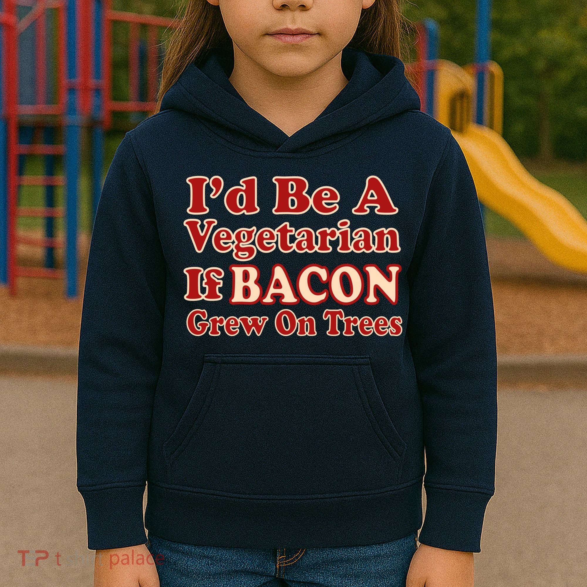 Id Be A Vegetarian If Bacon Grew On Trees Kids Hoodie