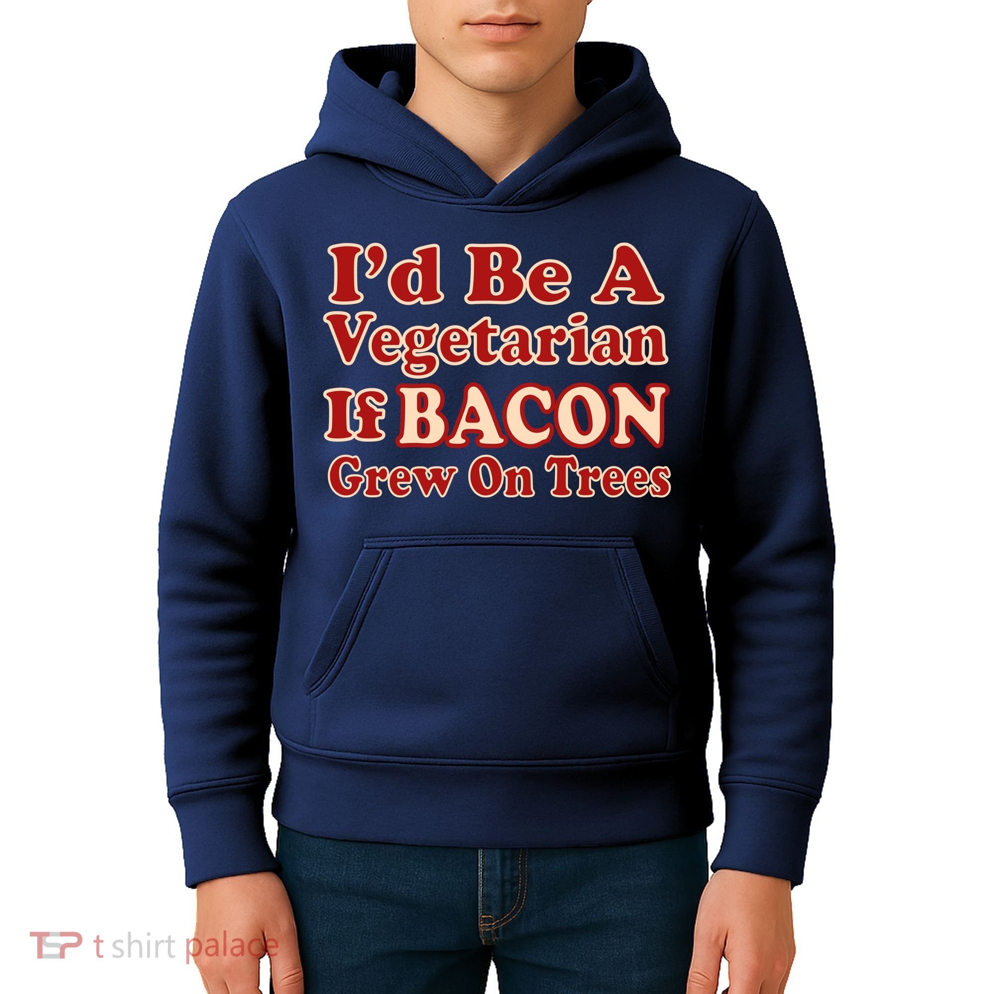 Id Be A Vegetarian If Bacon Grew On Trees Kids Hoodie