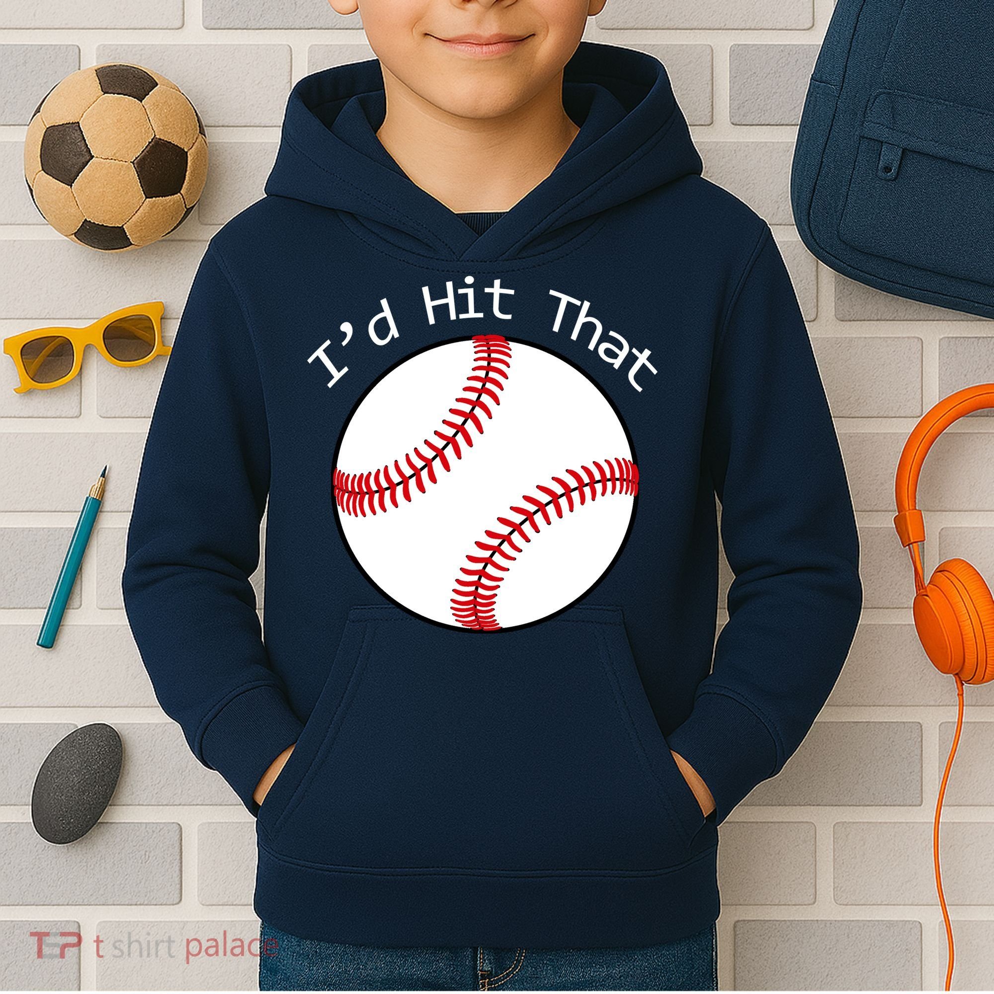 I'd Hit That Baseball Kids Hoodie