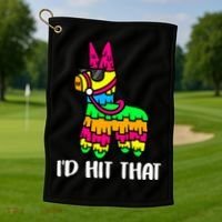 I'd Hit That Pinata Funny Party Golf Towel thumb 1