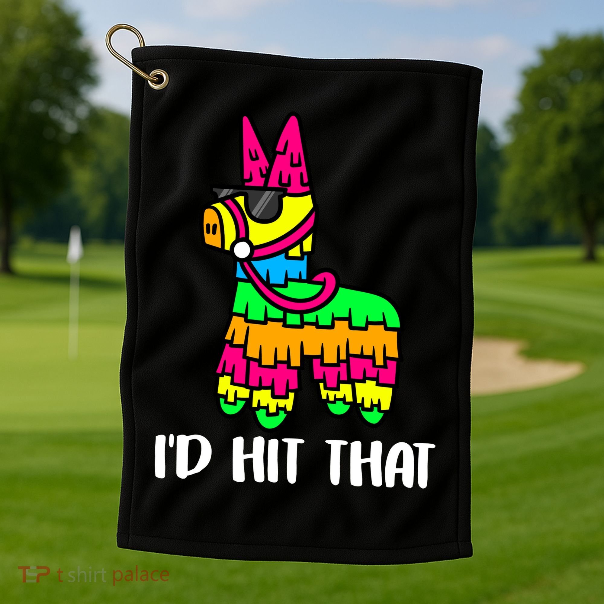 I'd Hit That Pinata Funny Party Golf Towel