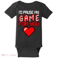 I'd Pause My Game For You Valentines Day Baby Bodysuit thumb 0