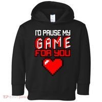 I'd Pause My Game For You Valentines Day Toddler Hoodie thumb 0