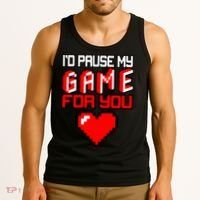 I'd Pause My Game For You Valentines Day Tank Top thumb 3