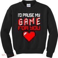 I'd Pause My Game For You Valentines Day Kids Sweatshirt thumb 0