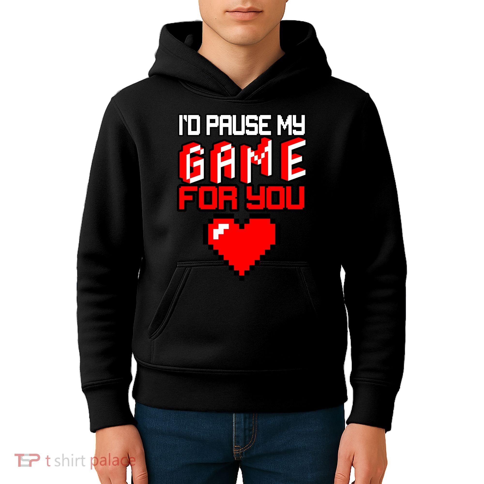 I'd Pause My Game For You Valentines Day Kids Hoodie