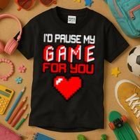 I'd Pause My Game For You Valentines Day Kids T-Shirt thumb 3