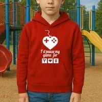 I'd Pause My Games For You Kids Hoodie thumb 2