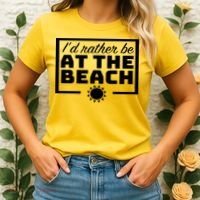 I'd Rather Be At The Beach Women's T-Shirt thumb 2