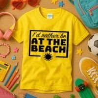 I'd Rather Be At The Beach Kids T-Shirt thumb 3