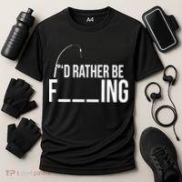 I'd Rather Be Fishing Funny Fisherman Cooling Performance Crew T-Shirt thumb 3