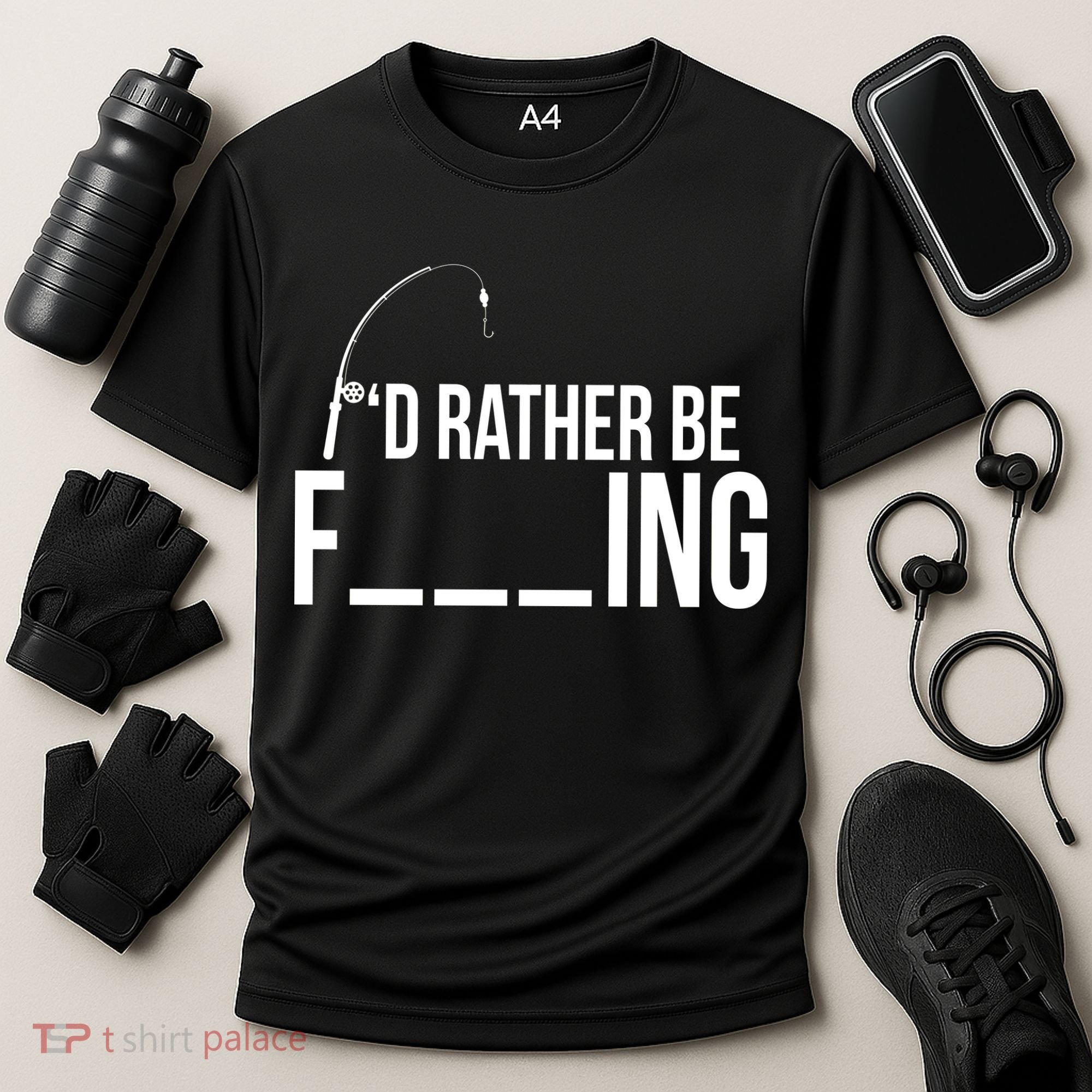 I'd Rather Be Fishing Funny Fisherman Cooling Performance Crew T-Shirt