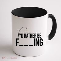 I'd Rather Be Fishing Funny Fisherman Coffee Mug thumb 1
