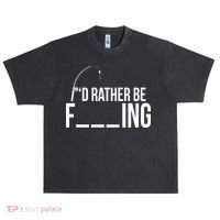 I'd Rather Be Fishing Funny Fisherman Urban Oversized Heavyweight T-Shirt thumb 0