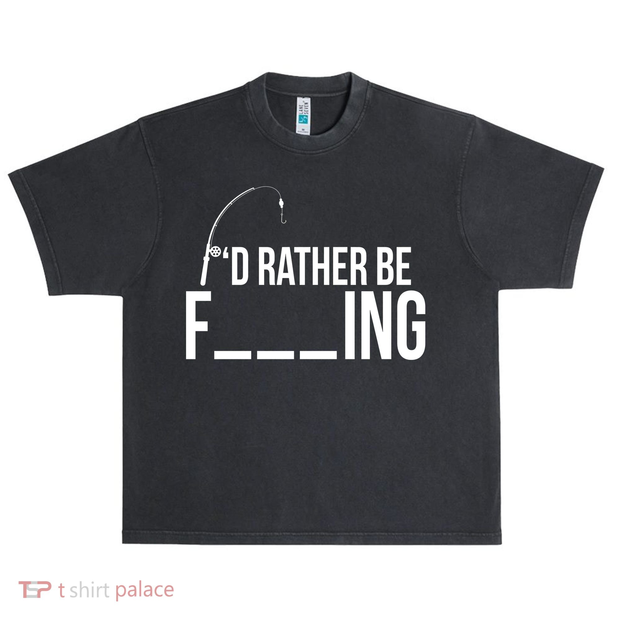 I'd Rather Be Fishing Funny Fisherman Urban Oversized Heavyweight T-Shirt