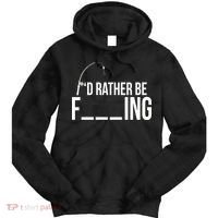 I'd Rather Be Fishing Funny Fisherman Tie Dye Hoodie thumb 0