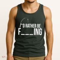 I'd Rather Be Fishing Funny Fisherman Tank Top thumb 3