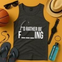 I'd Rather Be Fishing Funny Fisherman Tank Top thumb 4