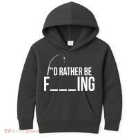 I'd Rather Be Fishing Funny Fisherman Kids Hoodie thumb 0