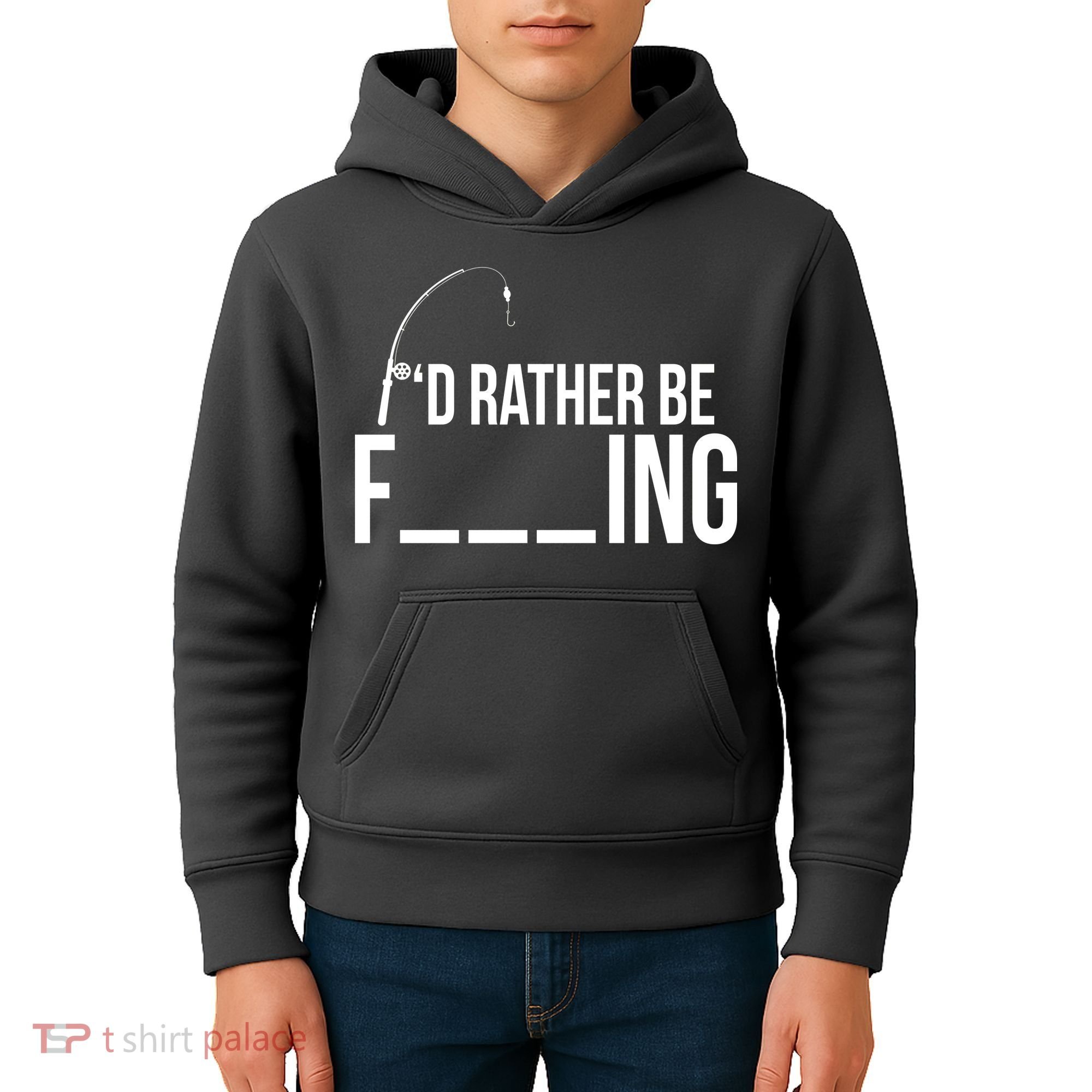 I'd Rather Be Fishing Funny Fisherman Kids Hoodie