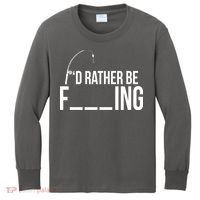 I'd Rather Be Fishing Funny Fisherman Kids Long Sleeve Shirt thumb 0