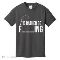 I'd Rather Be Fishing Funny Fisherman Kids T-Shirt thumb 0