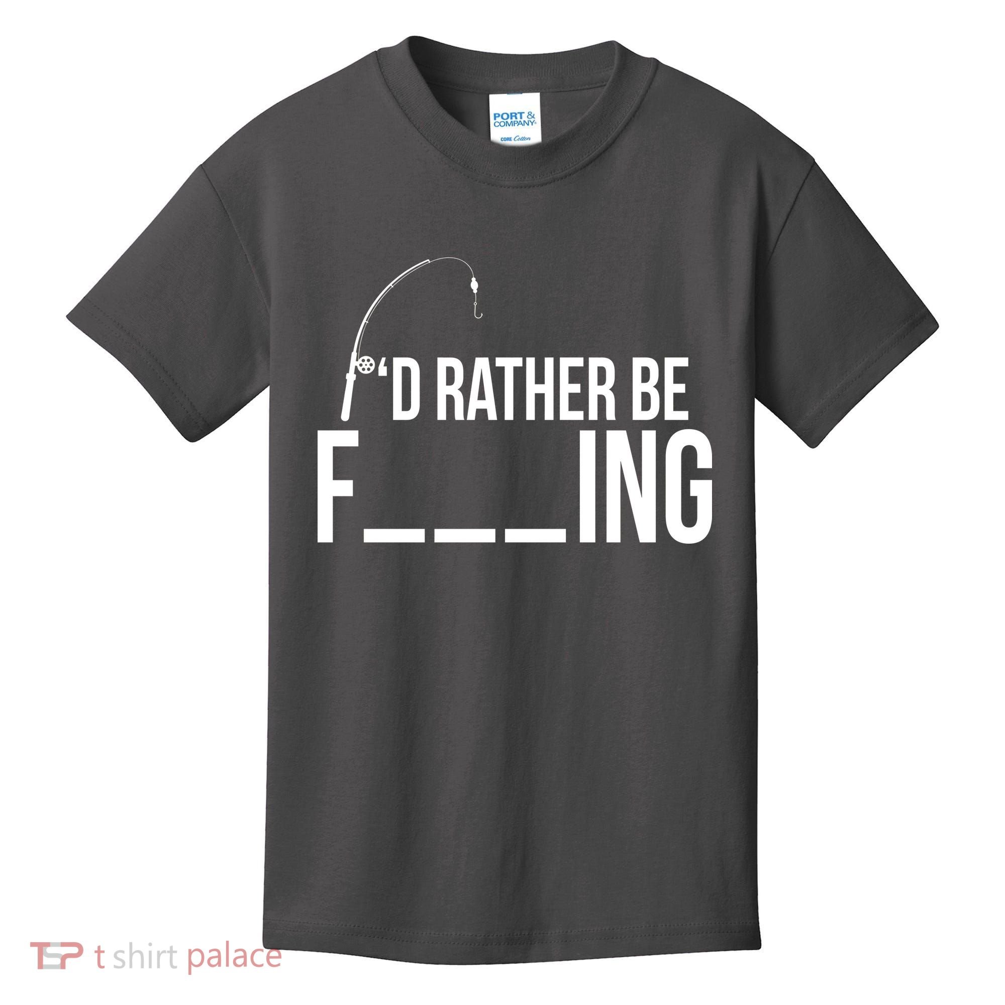 I'd Rather Be Fishing Funny Fisherman Kids T-Shirt
