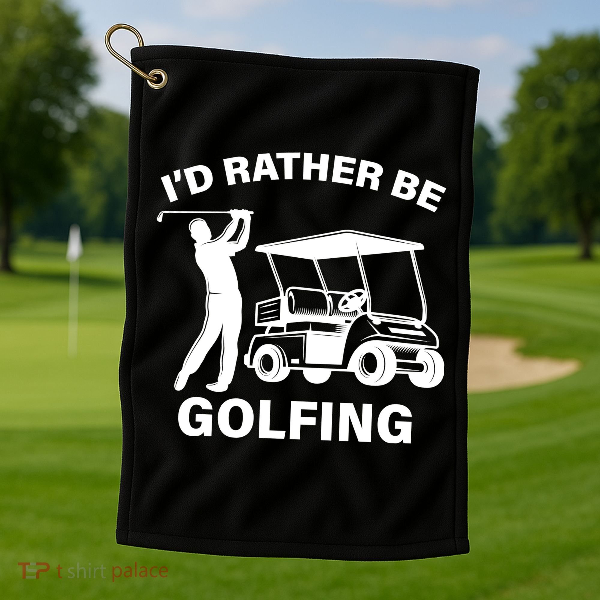 I'd Rather Be Golfing Golf Towel