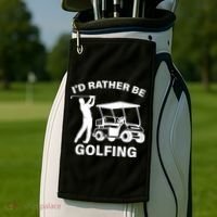 I'd Rather Be Golfing Golf Towel thumb 2