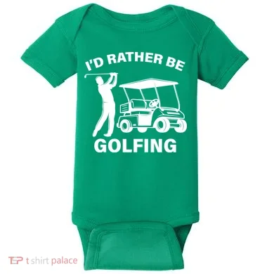 I'd Rather Be Golfing Baby Bodysuit