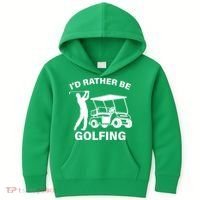 I'd Rather Be Golfing Kids Hoodie thumb 0