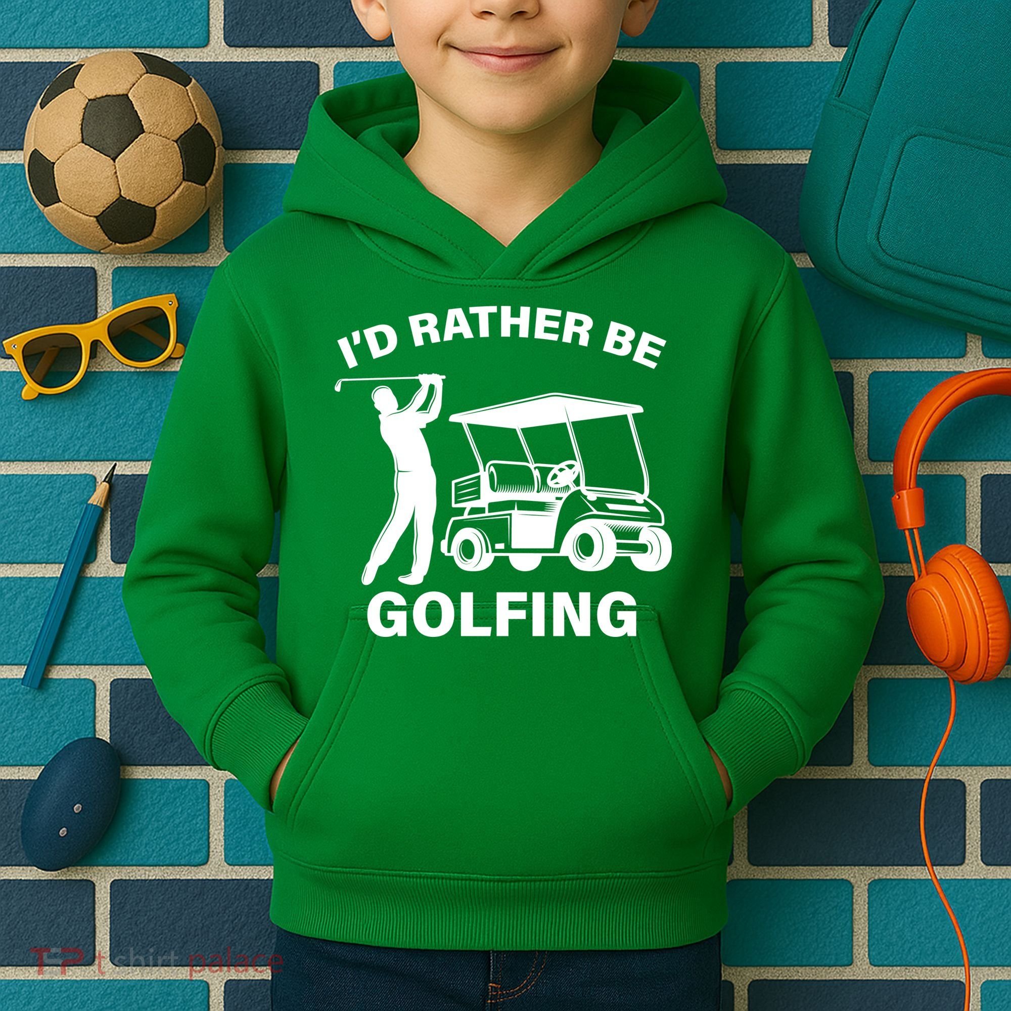 I'd Rather Be Golfing Kids Hoodie