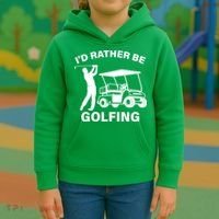 I'd Rather Be Golfing Kids Hoodie thumb 3