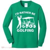 I'd Rather Be Golfing Kids Long Sleeve Shirt thumb 0