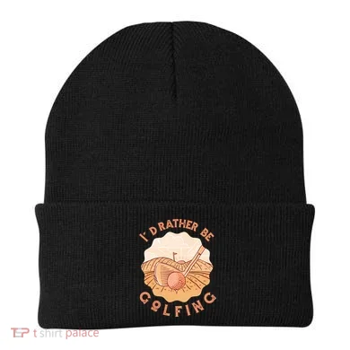 I'd Rather Be Golfing Funny Golf Hobby Beanie