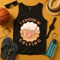 I'd Rather Be Golfing Funny Golf Hobby Tank Top thumb 4