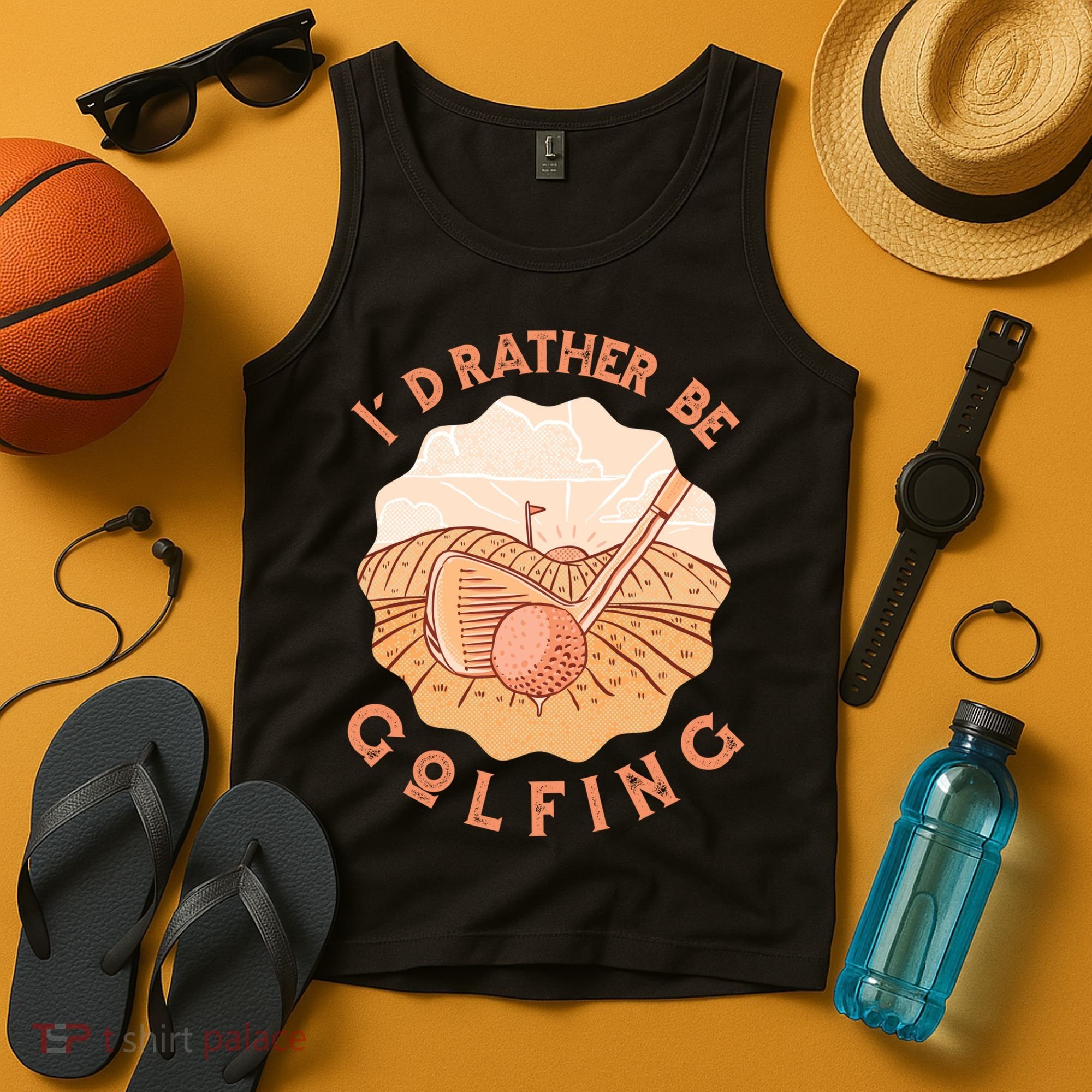 I'd Rather Be Golfing Funny Golf Hobby Tank Top
