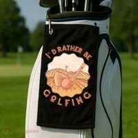 I'd Rather Be Golfing Funny Golf Hobby Golf Towel thumb 2