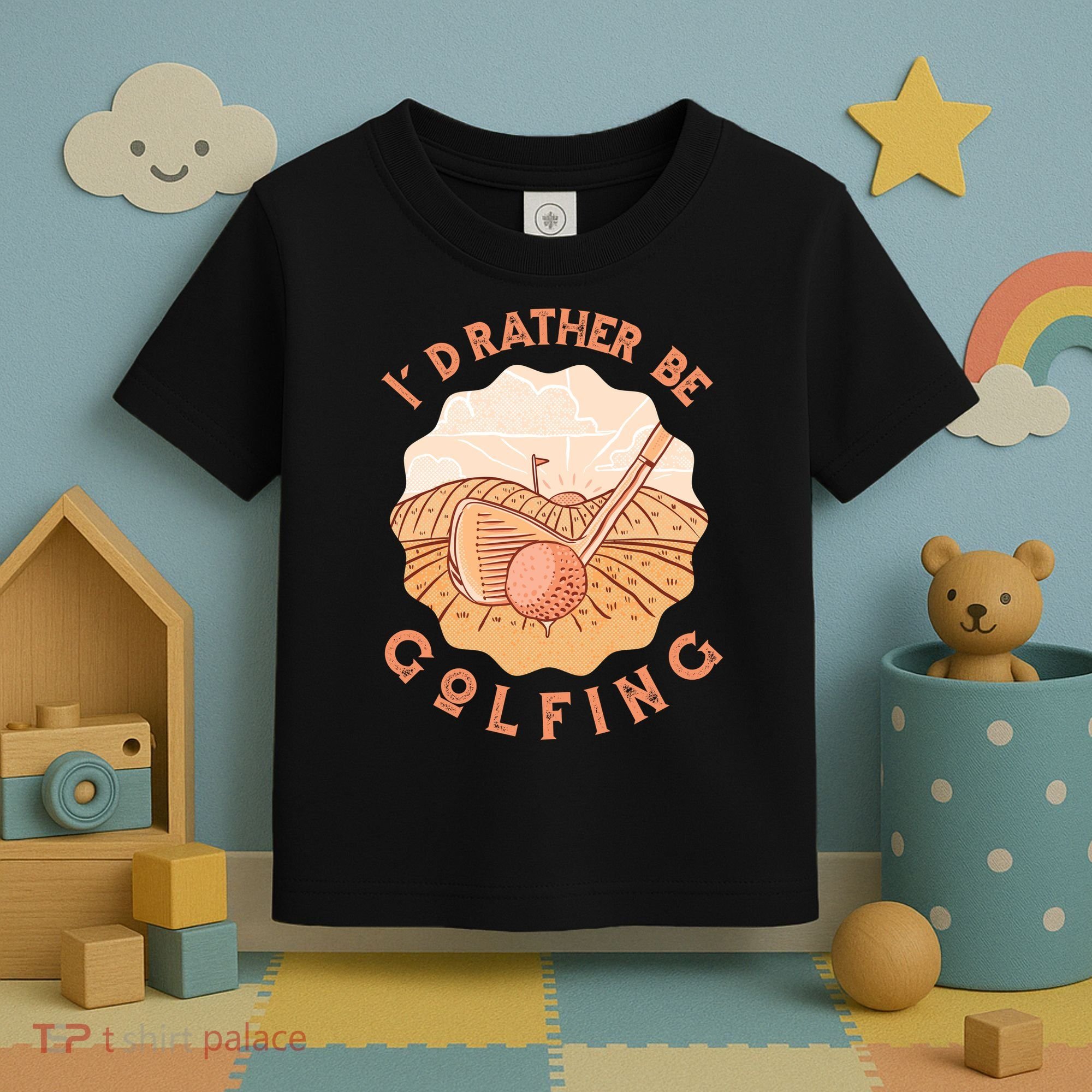 I'd Rather Be Golfing Funny Golf Hobby Toddler T-Shirt