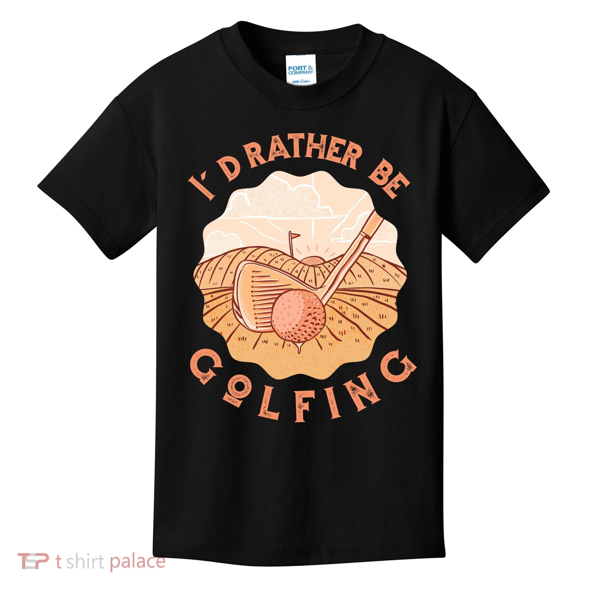 I'd Rather Be Golfing Funny Golf Hobby Kids T-Shirt