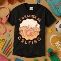 I'd Rather Be Golfing Funny Golf Hobby Kids T-Shirt thumb 3