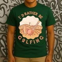 I'd Rather Be Golfing Funny Golf Hobby T-Shirt thumb 3