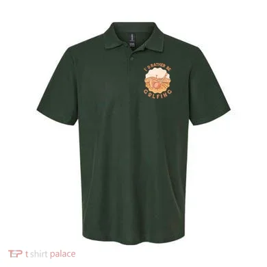 I'd Rather Be Golfing Funny Golf Hobby Polo