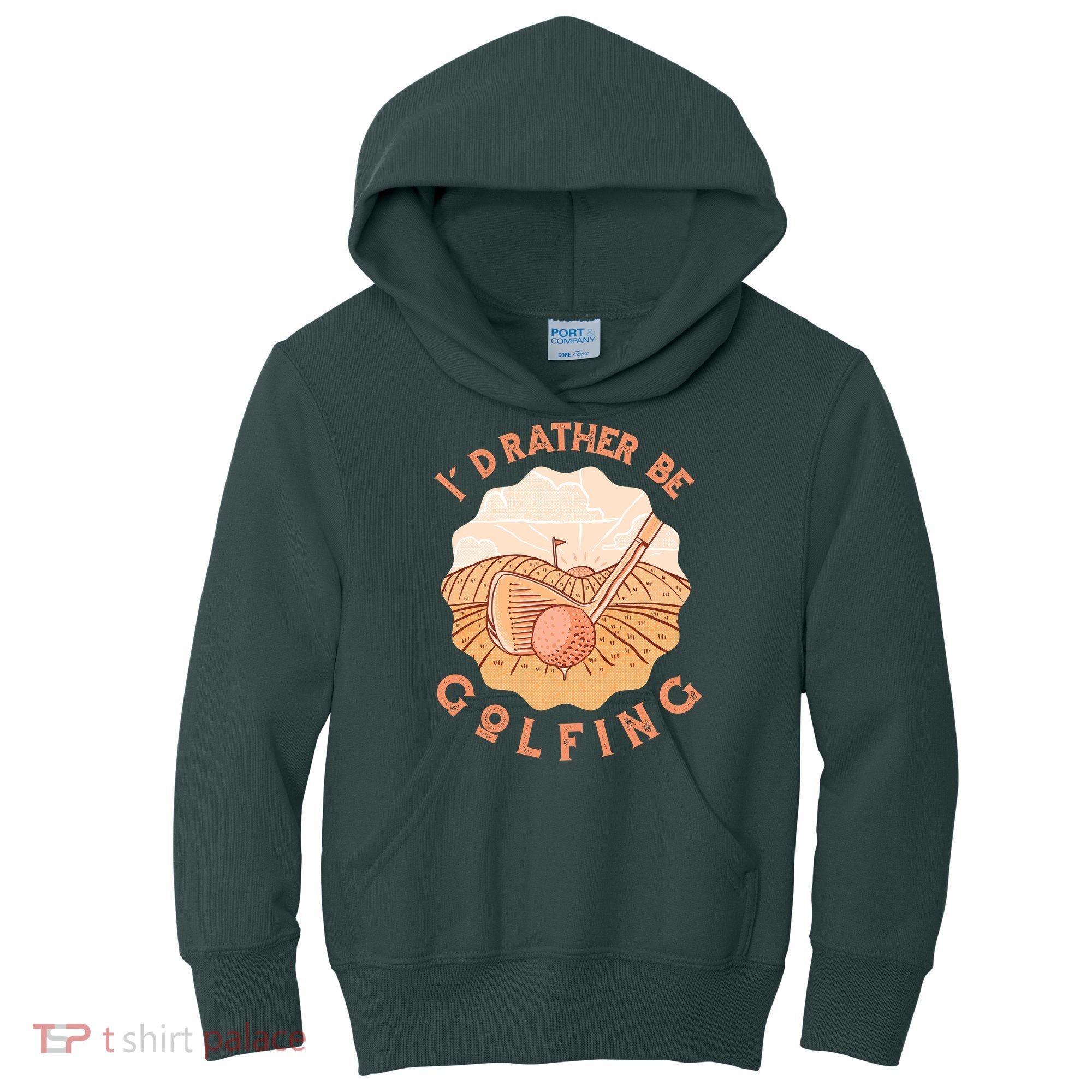 I'd Rather Be Golfing Funny Golf Hobby Kids Hoodie